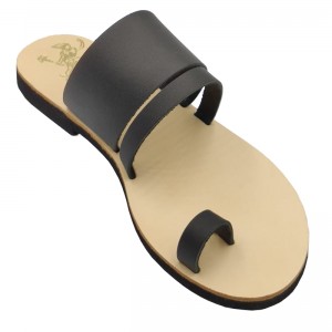 ΓΥΝΑΙΚΕΙΟ ΔΕΡΜΑΤΙΝΟ FLAT ΣΑΝΔΑΛΙ ΜΑΥΡΟ ΕΡΙΔΑ