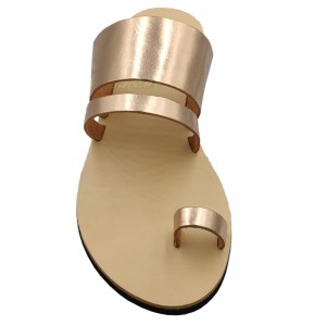 ΓΥΝΑΙΚΕΙΟ ΔΕΡΜΑΤΙΝΟ FLAT ΣΑΝΔΑΛΙ ΜΠΡΟΝΖΕ ΕΡΙΔΑ