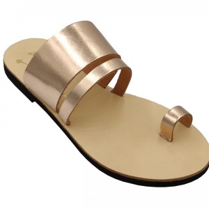 ΓΥΝΑΙΚΕΙΟ ΔΕΡΜΑΤΙΝΟ FLAT ΣΑΝΔΑΛΙ ΜΠΡΟΝΖΕ ΕΡΙΔΑ