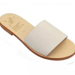 ΓΥΝΑΙΚΕΙΟ ΔΕΡΜΑΤΙΝΟ FLAT ΣΑΝΔΑΛΙ ΛΕΥΚΟ ΑΠΛΟΤΗΤΑ