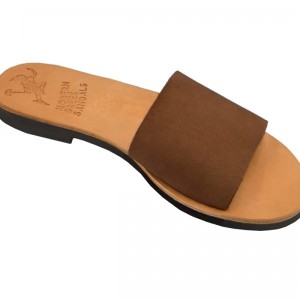 ΓΥΝΑΙΚΕΙΟ ΔΕΡΜΑΤΙΝΟ FLAT ΣΑΝΔΑΛΙ ΝΟΜΠΟΥΚ ΣΟΚΟΛΑΤΑ ΑΠΛΟΤΗΤΑ