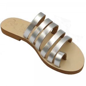 ΓΥΝΑΙΚΕΙΟ ΔΕΡΜΑΤΙΝΟ FLAT ΣΑΝΔΑΛΙ ΑΣΗΜΙ ΑΣΠΙΔΑ