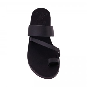 ΓΥΝΑΙΚΕΙΟ ΔΕΡΜΑΤΙΝΟ FLAT ΣΑΝΔΑΛΙ ΜΑΥΡΟ ΔΑΚΡΥΑ