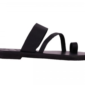 ΓΥΝΑΙΚΕΙΟ ΔΕΡΜΑΤΙΝΟ FLAT ΣΑΝΔΑΛΙ ΜΑΥΡΟ ΔΑΚΡΥΑ