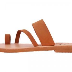 ΓΥΝΑΙΚΕΙΟ ΔΕΡΜΑΤΙΝΟ FLAT ΣΑΝΔΑΛΙ ΝΟΜΠΟΥΚ ΤΑΜΠΑ ΔΑΚΡΥΑ