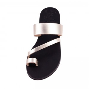 ΓΥΝΑΙΚΕΙΟ ΔΕΡΜΑΤΙΝΟ FLAT ΣΑΝΔΑΛΙ ΧΡΥΣΟ ΔΑΚΡΥΑ