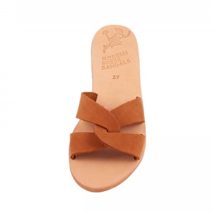 ΓΥΝΑΙΚΕΙΟ ΔΕΡΜΑΤΙΝΟ FLAT ΣΑΝΔΑΛΙ ΝΟΜΠΟΥΚ ΤΑΜΠΑ ΔΕΣΜΟΣ