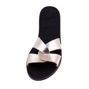 ΓΥΝΑΙΚΕΙΟ ΔΕΡΜΑΤΙΝΟ FLAT ΣΑΝΔΑΛΙ ΧΡΥΣΟ ΔΕΣΜΟΣ