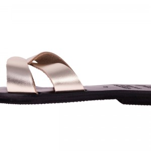 ΓΥΝΑΙΚΕΙΟ ΔΕΡΜΑΤΙΝΟ FLAT ΣΑΝΔΑΛΙ ΧΡΥΣΟ ΔΕΣΜΟΣ