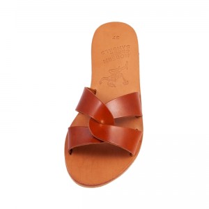 ΓΥΝΑΙΚΕΙΟ ΔΕΡΜΑΤΙΝΟ FLAT ΣΑΝΔΑΛΙ ΤΑΜΠΑ ΔΕΣΜΟΣ