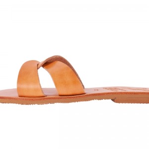 ΓΥΝΑΙΚΕΙΟ ΔΕΡΜΑΤΙΝΟ FLAT ΣΑΝΔΑΛΙ ΦΥΣΙΚΟ ΔΕΣΜΟΣ