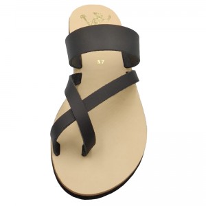 ΓΥΝΑΙΚΕΙΟ ΔΕΡΜΑΤΙΝΟ FLAT ΣΑΝΔΑΛΙ ΜΑΥΡΟ ΗΛΕΚΤΡΑ