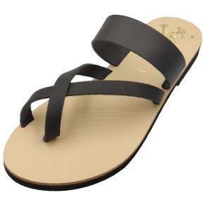 ΓΥΝΑΙΚΕΙΟ ΔΕΡΜΑΤΙΝΟ FLAT ΣΑΝΔΑΛΙ ΜΑΥΡΟ ΗΛΕΚΤΡΑ