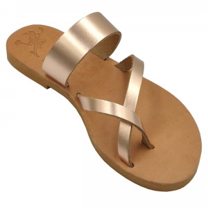 ΓΥΝΑΙΚΕΙΟ ΔΕΡΜΑΤΙΝΟ FLAT ΣΑΝΔΑΛΙ ΜΠΡΟΝΖΕ ΗΛΕΚΤΡΑ