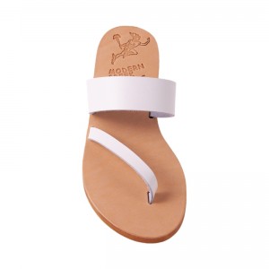 ΓΥΝΑΙΚΕΙΟ ΔΕΡΜΑΤΙΝΟ FLAT ΣΑΝΔΑΛΙ ΛΕΥΚΟ AMAZON