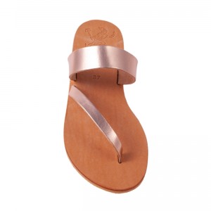 ΓΥΝΑΙΚΕΙΟ ΔΕΡΜΑΤΙΝΟ FLAT ΣΑΝΔΑΛΙ ΜΠΡΟΝΖΕ AMAZON