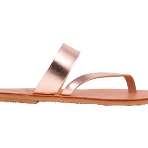 ΓΥΝΑΙΚΕΙΟ ΔΕΡΜΑΤΙΝΟ FLAT ΣΑΝΔΑΛΙ ΜΠΡΟΝΖΕ AMAZON