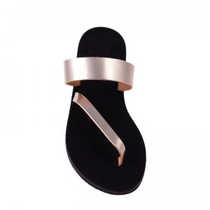 ΓΥΝΑΙΚΕΙΟ ΔΕΡΜΑΤΙΝΟ FLAT ΣΑΝΔΑΛΙ ΧΡΥΣΟ AMAZON