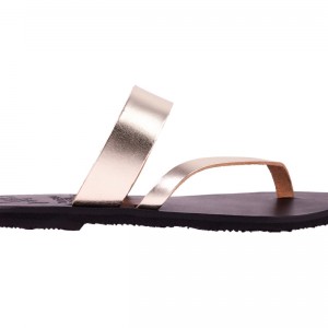 ΓΥΝΑΙΚΕΙΟ ΔΕΡΜΑΤΙΝΟ FLAT ΣΑΝΔΑΛΙ ΧΡΥΣΟ AMAZON