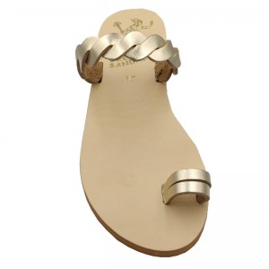 ΓΥΝΑΙΚΕΙΟ ΔΕΡΜΑΤΙΝΟ FLAT ΣΑΝΔΑΛΙ ΧΡΥΣΟ ΑΦΡΟΔΙΤΗ