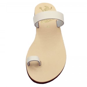 ΓΥΝΑΙΚΕΙΟ ΔΕΡΜΑΤΙΝΟ FLAT ΣΑΝΔΑΛΙ ΛΕΥΚΟ ΑΠΛΗ ΜΟΡΦΗ