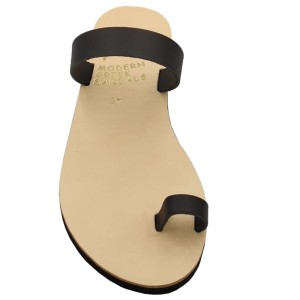 ΓΥΝΑΙΚΕΙΟ ΔΕΡΜΑΤΙΝΟ FLAT ΣΑΝΔΑΛΙ ΜΑΥΡΟ ΑΠΛΗ ΜΟΡΦΗ