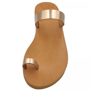 ΓΥΝΑΙΚΕΙΟ ΔΕΡΜΑΤΙΝΟ FLAT ΣΑΝΔΑΛΙ ΜΠΡΟΝΖΕ ΑΠΛΗ ΜΟΡΦΗ