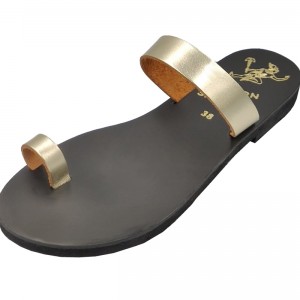 ΓΥΝΑΙΚΕΙΟ ΔΕΡΜΑΤΙΝΟ FLAT ΣΑΝΔΑΛΙ ΧΡΥΣΟ ΑΠΛΗ ΜΟΡΦΗ