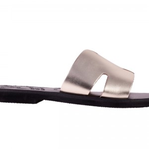 ΓΥΝΑΙΚΕΙΟ ΔΕΡΜΑΤΙΝΟ FLAT ΣΑΝΔΑΛΙ ΧΡΥΣΟ ΑΓΑΠΗ