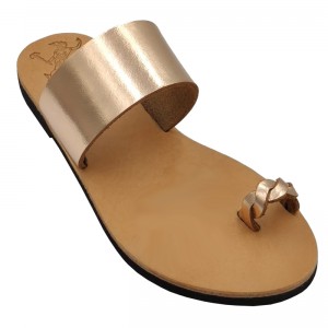 ΓΥΝΑΙΚΕΙΟ ΔΕΡΜΑΤΙΝΟ FLAT ΣΑΝΔΑΛΙ ΜΠΡΟΝΖΕ ΑΜΑΛΘΙΑ