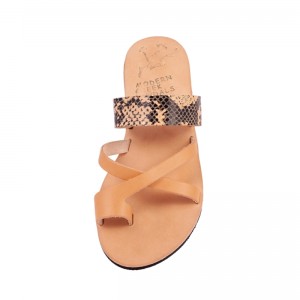 ΓΥΝΑΙΚΕΙΟ ΔΕΡΜΑΤΙΝΟ FLAT ΣΑΝΔΑΛΙ ΦΙΔΙ-ΦΥΣΙΚΟ ΑΝΔΡΟΜΑΧΗ   