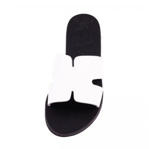 ΓΥΝΑΙΚΕΙΟ ΔΕΡΜΑΤΙΝΟ FLAT ΣΑΝΔΑΛΙ ΛΕΥΚΟ ΑΓΑΠΗ