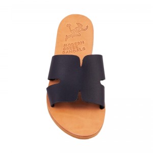 ΓΥΝΑΙΚΕΙΟ ΔΕΡΜΑΤΙΝΟ FLAT ΣΑΝΔΑΛΙ ΜΑΥΡΟ ΑΓΑΠΗ