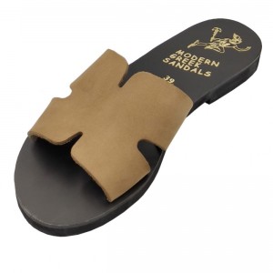 ΓΥΝΑΙΚΕΙΟ ΔΕΡΜΑΤΙΝΟ FLAT ΣΑΝΔΑΛΙ ΝΟΜΠΟΥΚ ΠΟΥΡΟ ΑΓΑΠΗ