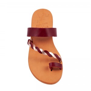 ΓΥΝΑΙΚΕΙΟ ΔΕΡΜΑΤΙΝΟ FLAT ΣΑΝΔΑΛΙ ΚΟΚΚΙΝΟ ΑΙΓΛΗ