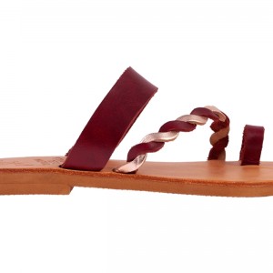 ΓΥΝΑΙΚΕΙΟ ΔΕΡΜΑΤΙΝΟ FLAT ΣΑΝΔΑΛΙ ΚΟΚΚΙΝΟ ΑΙΓΛΗ