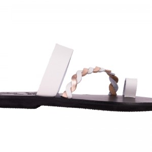 ΓΥΝΑΙΚΕΙΟ ΔΕΡΜΑΤΙΝΟ FLAT ΣΑΝΔΑΛΙ ΛΕΥΚΟ ΑΙΓΛΗ