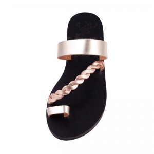 ΓΥΝΑΙΚΕΙΟ ΔΕΡΜΑΤΙΝΟ FLAT ΣΑΝΔΑΛΙ ΧΡΥΣΟ ΑΙΓΛΗ